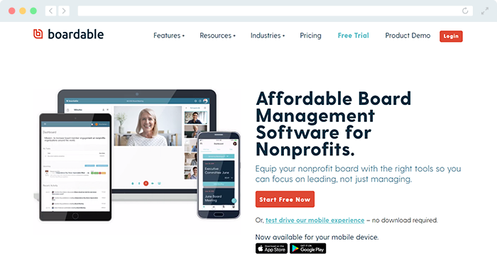 Take a look at Boardable's nonprofit software for board management.
