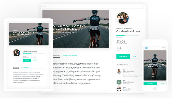 Include visuals across your peer-to-peer fundraising pages to tell your organization's story and connect with prospects.