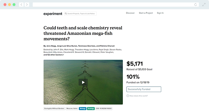 If you're fundraising for the scientific community, take a look at Experiment's fundraiser website.