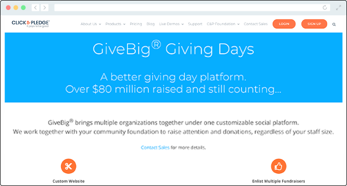 Start hosting highly-engaging giving day's with GiveBig's online donation platform.