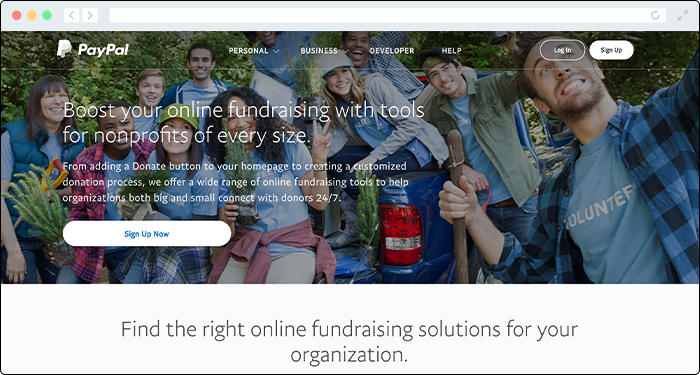 PayPal's donation platform is a great option for small nonprofits everywhere.