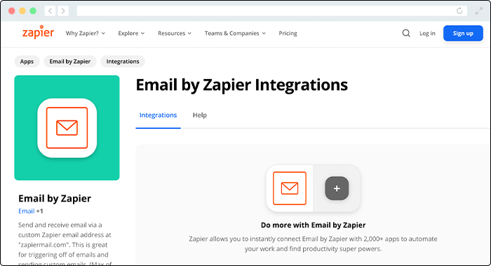 Email by Zapier comes equipped with sufficient automation capabilities for customized communciations.