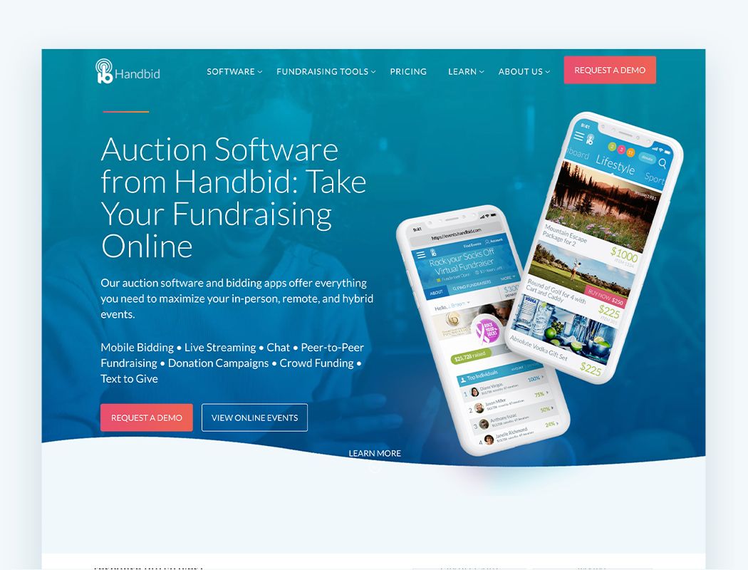 Handbid offers the top online fundraising tools for virtual auctions.