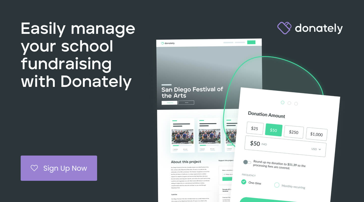 Easily manage your school fundraising with Donately - Sign Up Now